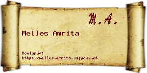 Melles Amrita névjegykártya